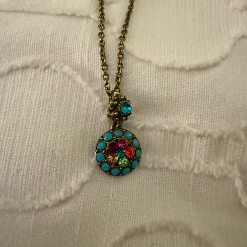Michael Negrin Pendant Necklace - Blue/Multicolor Floral